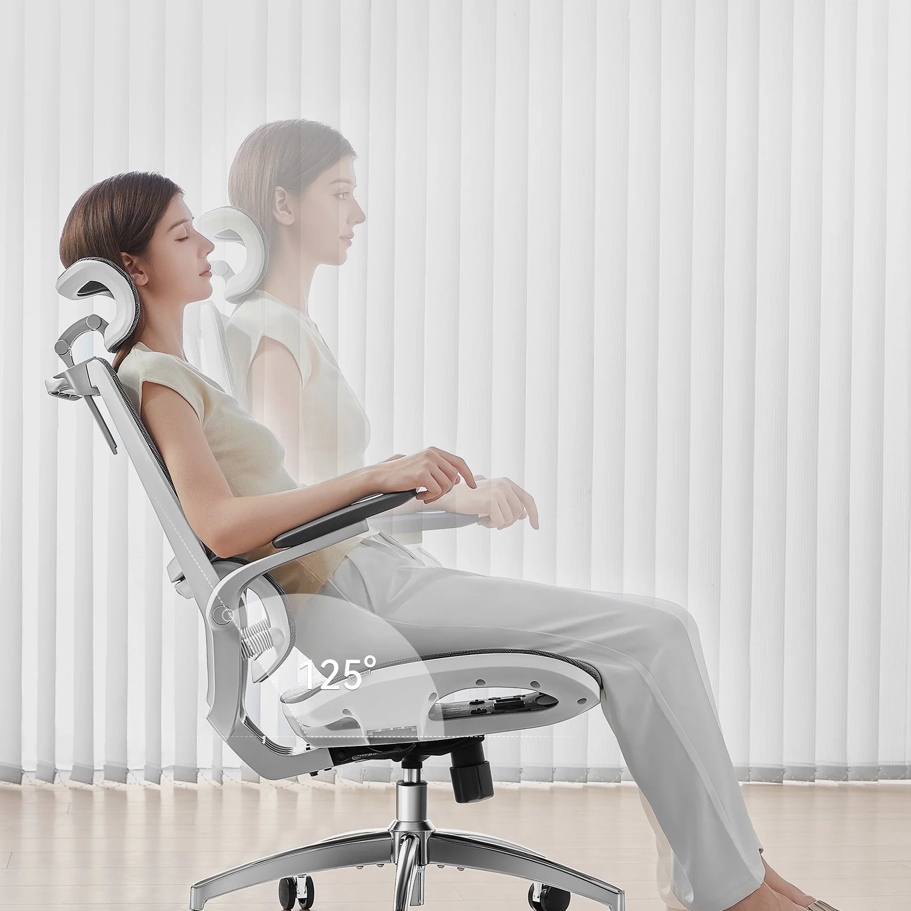 Sihoo M59AS Ergonomic Office Chair with Dual-Section Backrest & 3D Flip-up Armrests