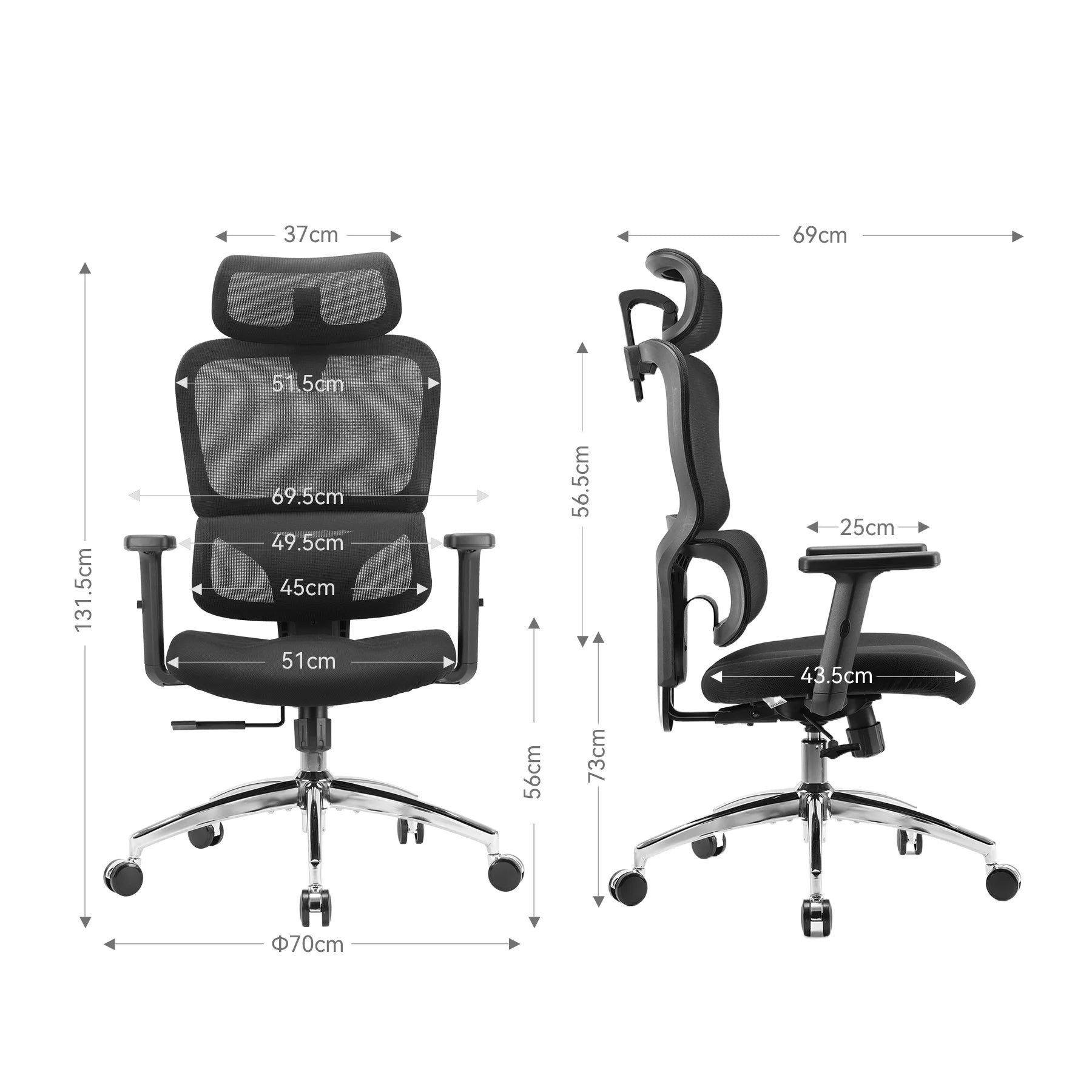 Sihoo M56C Ergonomischer Office-Stuhl mit ultra-weiten Zweischnitten-Rückenlehne