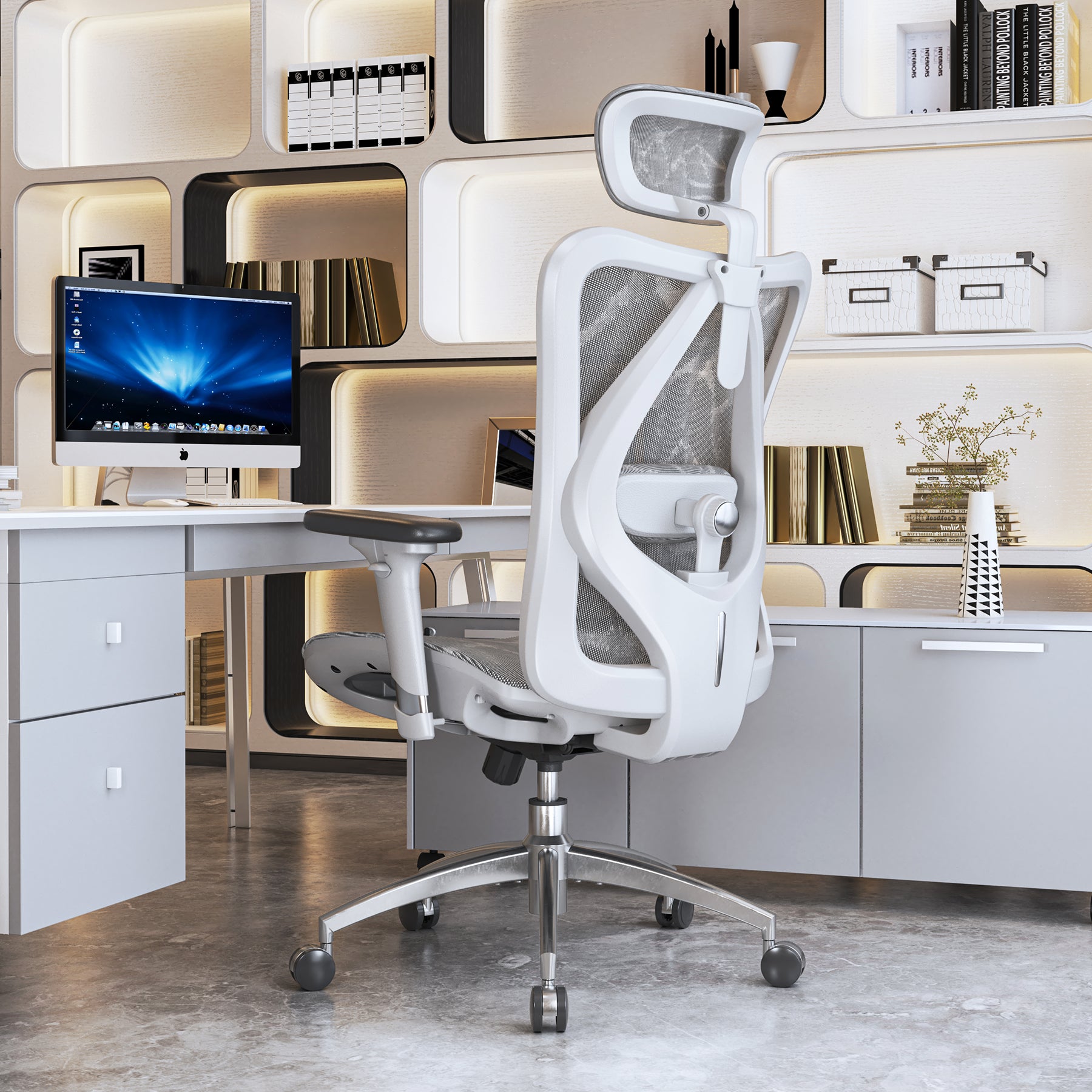 Silla de oficina transpirable de malla completa Sihoo M57 para estilo de vida sedentario
