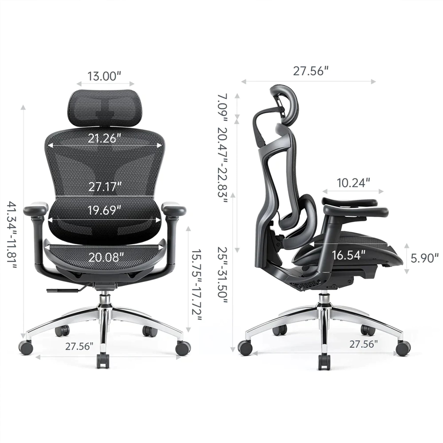 SIHOO Chaise de Bureau Fauteuil Ergonomique avec Repose-Pieds