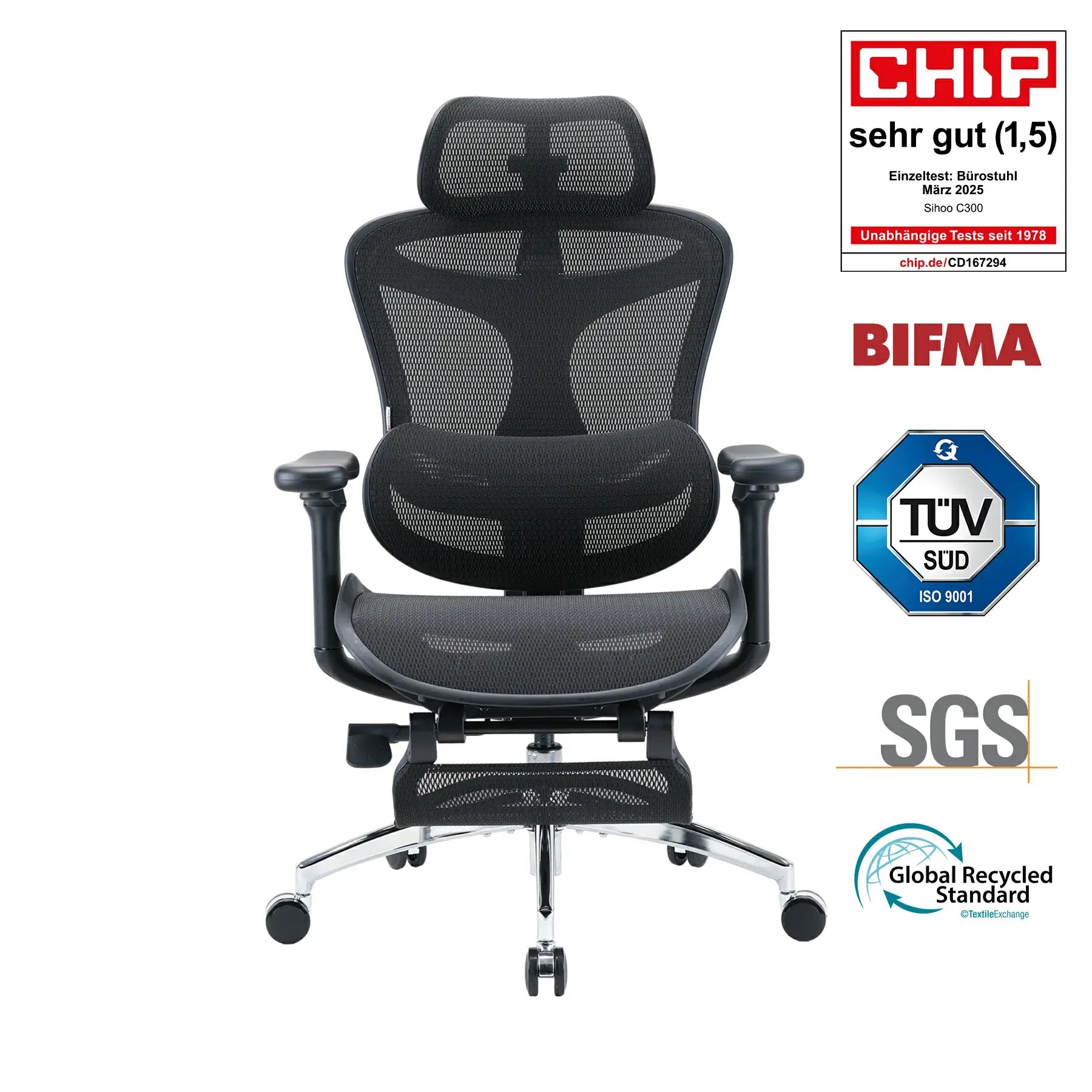 Doro C300 Ergonomische bureaustoel met voetsteun