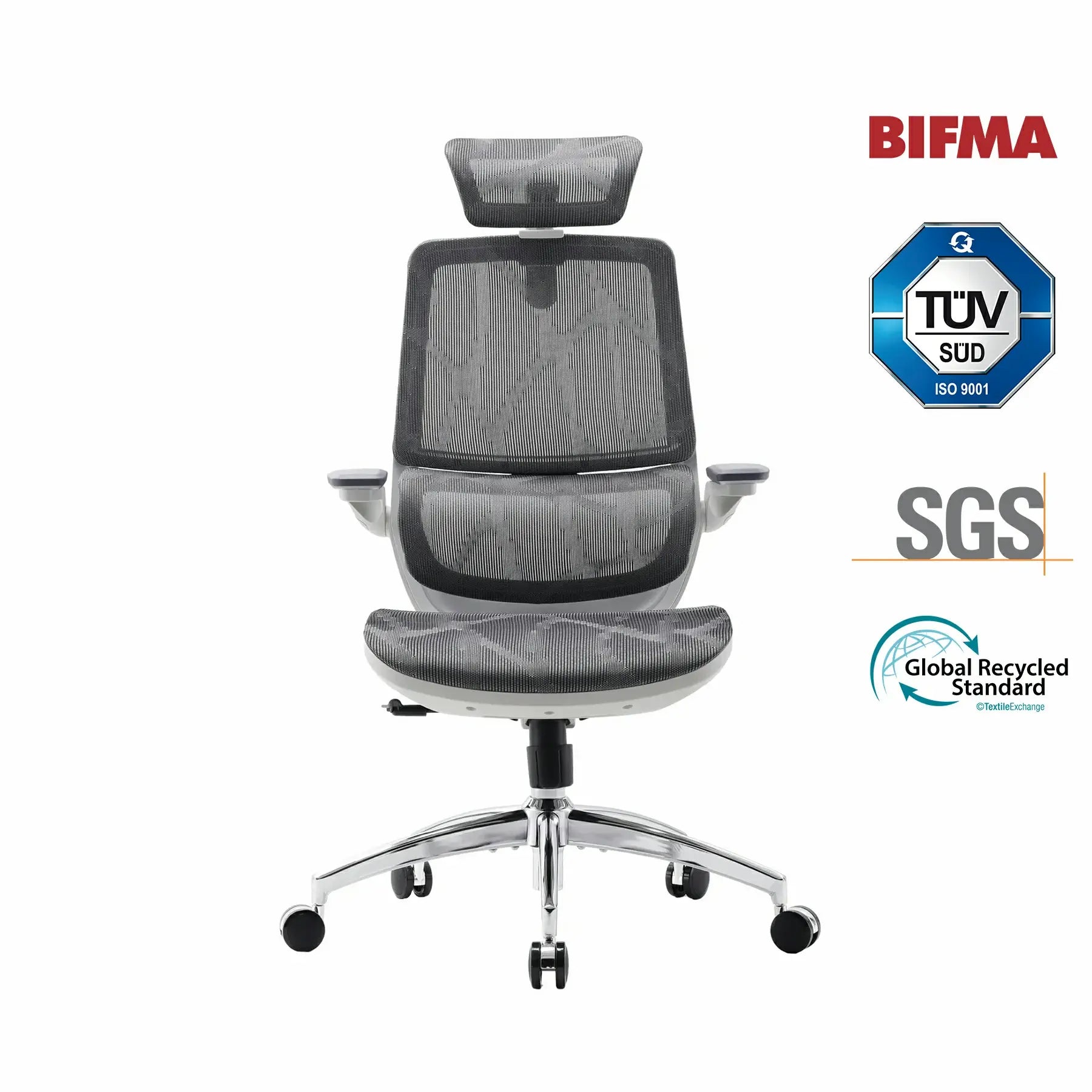 <tc>Sihoo M59A's ergonomische bureaustoel met dual-sectie rugleuning en 3D flip-up armleuningen</tc>